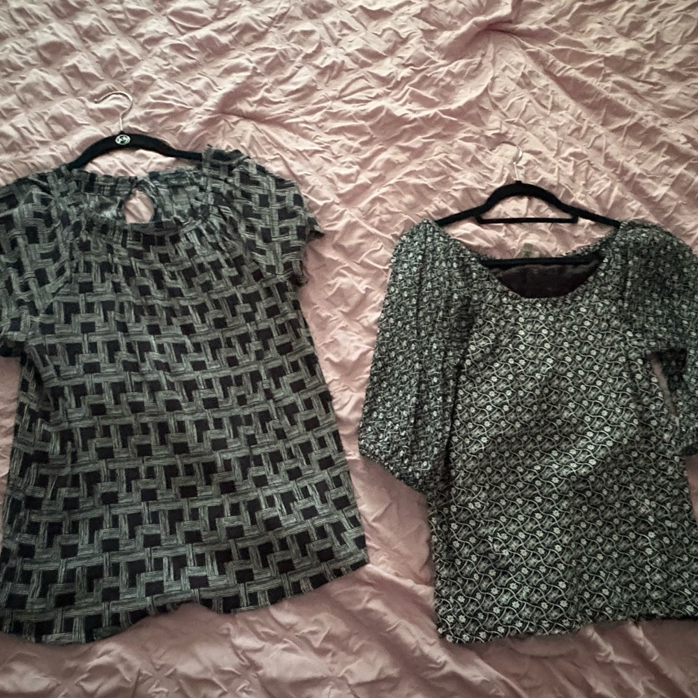 Ann Taylor Factory Black and Gray Blouses